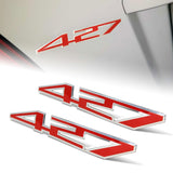 427 Aluminum Sticker Decal Emblem Badge Bumper / Trunk / Hood / Engine -Red