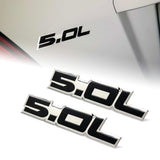 5.0L Aluminum Sticker Decal Emblem Badge Bumper / Trunk / Hood / Engine -Black