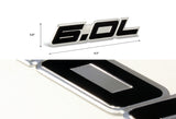 6.0L Aluminum Sticker Decal Emblem Badge Bumper / Trunk / Hood / Engine -Black