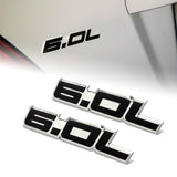 6.0L Aluminum Sticker Decal Emblem Badge Bumper / Trunk / Hood / Engine -Black