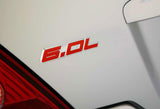 6.0L Aluminum Sticker Decal Emblem Badge Bumper / Trunk / Hood / Engine -Red