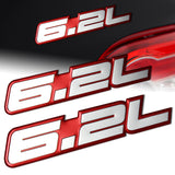 6.2L Aluminum Sticker Decal Emblem Badge Bumper / Trunk / Hood / Engine -Silver