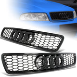 RS4 Style For 1996 - 2001 Audi A4 / S4 / B5 Front Honeycomb Grille Grill -Black ABS