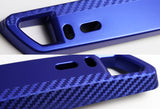 JDM Style Front License Plate Holder Relocation Bracket -Blue Carbon Fiber Look