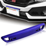 JDM Style Front License Plate Holder Relocation Bracket -Blue Carbon Fiber Look