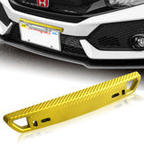 JDM Style Front License Plate Holder Relocation Bracket -Golden Carbon Fiber Look