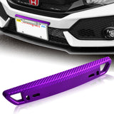 JDM Style Front License Plate Holder Relocation Bracket -Purple Carbon Fiber Look
