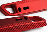 JDM Style Front License Plate Holder Relocation Bracket -Red Carbon Fiber Look