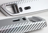 JDM Style Front License Plate Holder Relocation Bracket -Silver Carbon Fiber Look