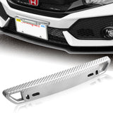 JDM Style Front License Plate Holder Relocation Bracket -Silver Carbon Fiber Look