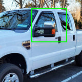 Side View Half Mirror Covers Cap For 2008-2016 Ford F-250 F-350 F-450 F-550 Super Duty -Chrome ABS