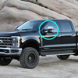Side View Half Mirror Covers Cap For 2017-2023 Ford F-250 F-350 F-450 F-550 Super Duty -Chrome ABS