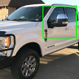 Side View Half Mirror Covers Cap For 2017-2023 Ford F-250 F-350 F-450 F-550 Super Duty -Chrome ABS