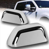 Side View Half Mirror Covers Cap For 2017-2023 Ford F-250 F-350 F-450 F-550 Super Duty -Chrome ABS