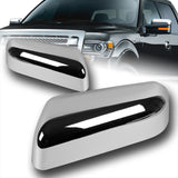 Side View Half Overlays Mirror Covers Cap For 2009-2014 Ford F-150 -Chrome ABS