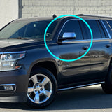 Side View Half Mirror Covers Cap For 2015-2020 Chevy Tahoe Suburban GMC Yukon XL -Chrome ABS