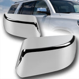 Side View Half Mirror Covers Cap For 2015-2020 Chevy Tahoe Suburban GMC Yukon XL -Chrome ABS