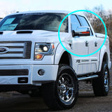 Side View Mirror Covers Cap For 2009-2014 Ford F-150 W/Turn Signal Cut -Chrome ABS