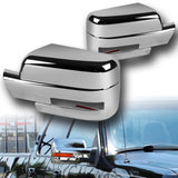 Side View Mirror Covers Cap For 2009-2014 Ford F-150 W/Turn Signal Cut -Chrome ABS
