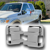 Side View Mirror Covers Cap For 2008 - 2016 Ford F-250 F-350 F-450 F-550 Super Duty -Chrome ABS W/ Turn Signal Hole
