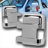 Side View Mirror Covers Cap For 2008 - 2016 Ford F-250 F-350 F-450 F-550 Super Duty -Chrome ABS W/ Turn Signal Hole
