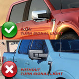 Side View Mirror Covers Overlays Cap For 2021 - 2023 Ford F-150 F150 -Chrome ABS W/ Turn Signal Hole