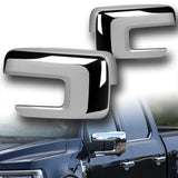 Side View Mirror Covers Overlays Cap For 2021 - 2023 Ford F-150 F150 -Chrome ABS W/ Turn Signal Hole