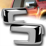 Side View Mirror Covers Overlays Cap For 2021 - 2023 Ford F-150 F150 -Chrome ABS W/ Turn Signal Hole