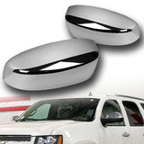 Side View Top Half Mirror Covers Cap For 2007 - 2013 Chevrolet Silverado Suburban Tahoe Avalanche / GMC Yukon Sierra -Chrome ABS