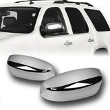 Side View Top Half Mirror Covers Cap For 2007 - 2013 Chevrolet Silverado Suburban Tahoe Avalanche / GMC Yukon Sierra -Chrome ABS