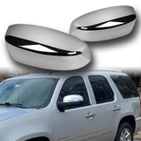 Side View Top Half Mirror Covers Cap For 2007 - 2013 Chevrolet Silverado Suburban Tahoe Avalanche / GMC Yukon Sierra -Chrome ABS