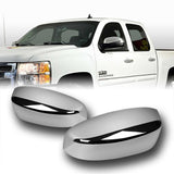 Side View Top Half Mirror Covers Cap For 2007 - 2013 Chevrolet Silverado Tahoe / GMC Sierra -Chrome ABS