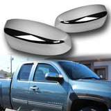 Side View Top Half Mirror Covers Cap For 2007 - 2013 Chevrolet Silverado Tahoe / GMC Sierra -Chrome ABS