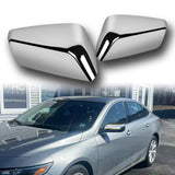 Side View Half Mirror Covers Cap For 2016-2025 Chevy Malibu -Chrome ABS W/ Turn Signal Cut