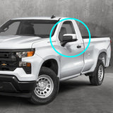 For 2019 - 2024 Chevrolet Silverado / GMC Sierra Side View Top Half Mirror Covers Cap -White ABS