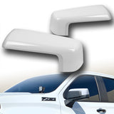 For 2019 - 2024 Chevrolet Silverado / GMC Sierra Side View Top Half Mirror Covers Cap -White ABS