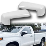 For 2019 - 2024 Chevrolet Silverado / GMC Sierra Side View Top Half Mirror Covers Cap -White ABS