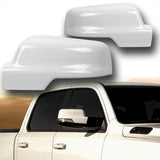 For 2019 - 2026 Dodge RAM 1500 Side View Top Half Mirror Covers Cap Replacement With Turn Signal Hole -White ABS