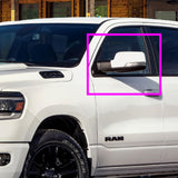 For 2019 - 2026 Dodge RAM 1500 Side View Top Half Mirror Covers Cap Replacement With Turn Signal Hole -White ABS