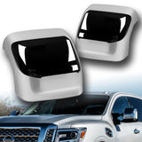 Side View Tow Mirror Covers Cap For 2016 - 2024 Nissan Titan XD-Chrome ABS W/ Turn Signal Cut