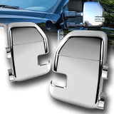 For 2017 - 2021 Ford F250 F350 F450 Super Duty Chrome Side Towing Mirror Cover Caps -With Turn Signal Hole
