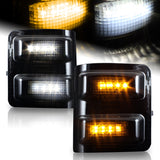 For 2008 - 2016 Ford F-250 F-350 F-450 F-550 Super Duty Side Mirror Amber/White LED Running Signal Lights -Smoke Lens