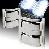 For 2008 - 2016 Ford F-250 F-350 F-450 F-550 Super Duty Side Mirror White LED Running Signal Lights -Chrome Lens