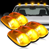 5pcs Amber Lens LED Cab Roof Running Lights For Trucks & SUVs –White Strobe Warning