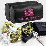 JUNCTION PRODUCE JP VIP Set Car Neck Rest Pillow Headrest Pink + GW Charm Kin Tsuna Rope