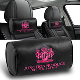 X2 Pink Embroidery Car Neck Rest Pillow Headrest Cushion JP JUNCTION PRODUCE VIP