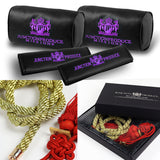 Junction Produce JP Purple Embroidery Set of Neck rest Pillows with Seatbelt Covers & GR Fusa Charm