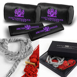 Junction Produce JP Purple Embroidery Set of Neck rest Pillows with Seatbelt Covers & SR Fusa Charm