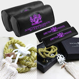 Junction Produce JP Purple Embroidery Set of Neck rest Pillows with Seatbelt Covers & GW Fusa Charm