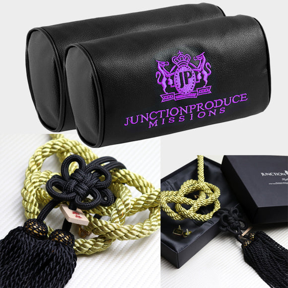 JUNCTION PRODUCE JP VIP Set Car Neck Rest Pillow Headrest Purple + GB Charm Kin Tsuna Rope